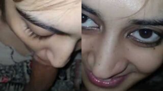 New Pakistani sex mms Beautiful Virgin Pakistani girl eating cum of BF