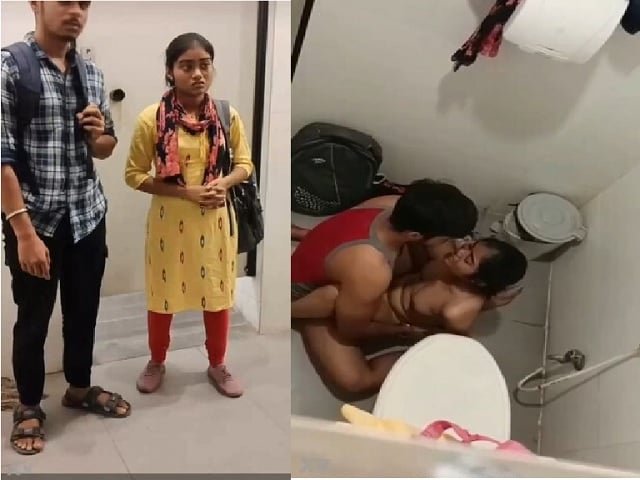 Indian teen girlfriend sex with bf in college toilet secret mobile recording mms