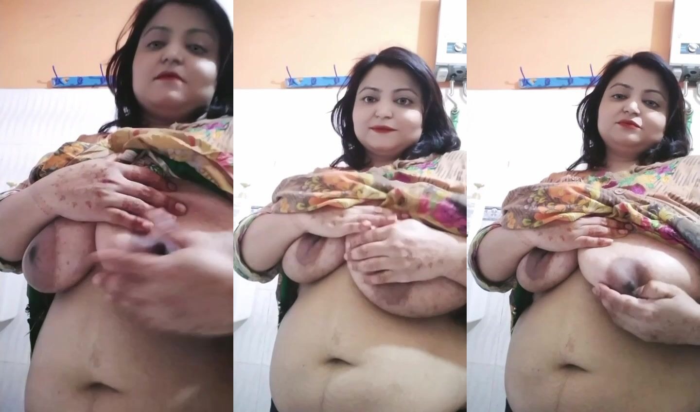 masa49 new mms horny big boobs Muslim Milf showing nude pussy to young son on live nude video call